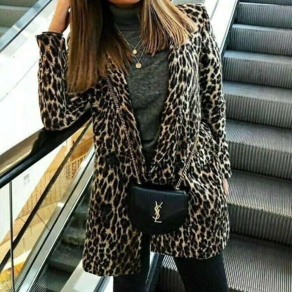 ZARA Leopard Print Jacquard Coat. NWT. Size XS. - Picture 3 of 9